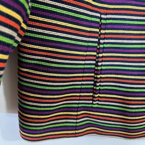 Talbots Colorful Striped Blazer Jacket Mock Collar Button Up 14P Career Business - Picture 5 of 6